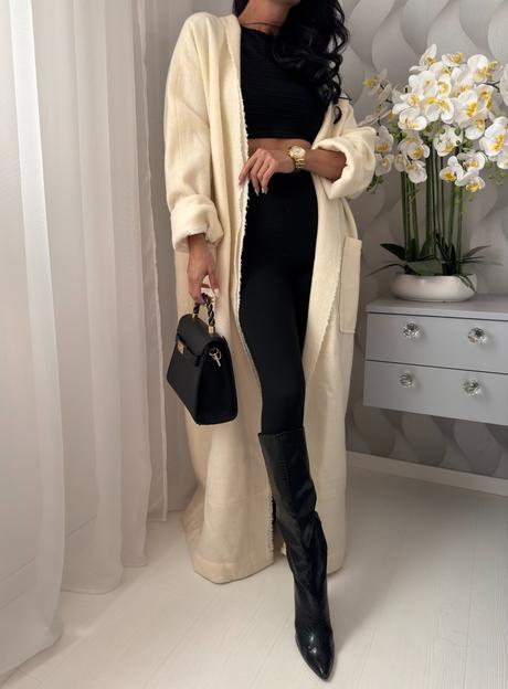 Zara - smotanový vlnený kabát, zara,m