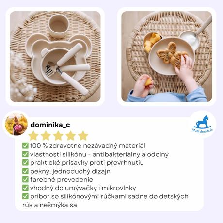 Jedálenský silikónový set panda, 