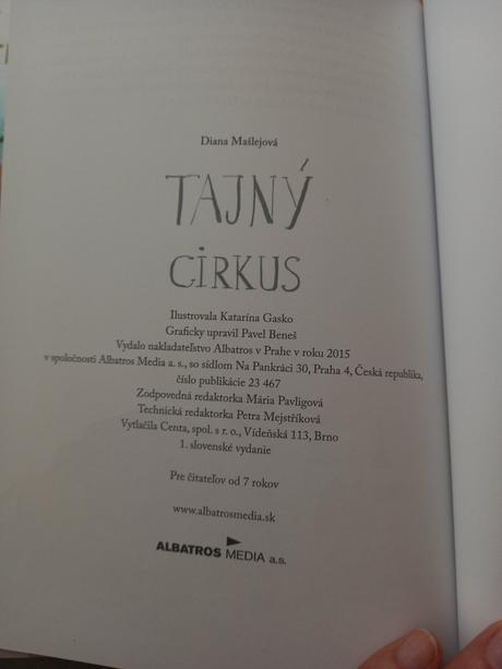 Tajný cirkus diana mašlejová, 