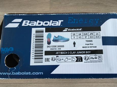 Úplne nové detské topánky babolat jet mach 3, č.37, 37