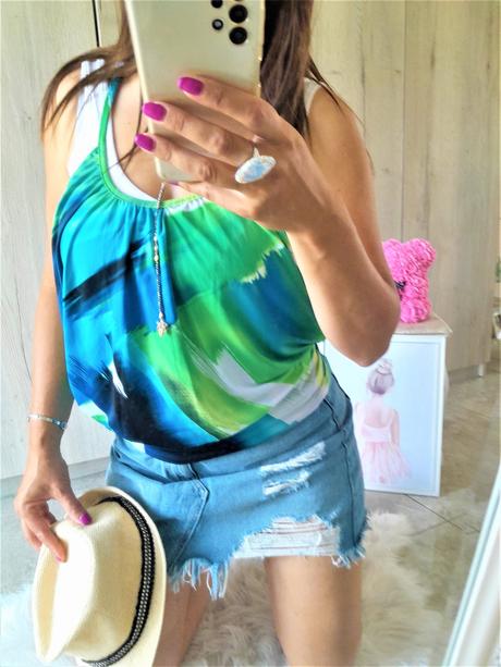 Zelenobiely top 2 in 1-m, m