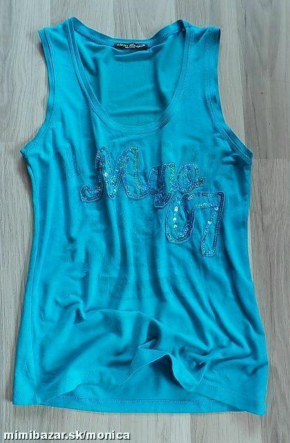 Tyrkysové tielko s aplikáciou, s