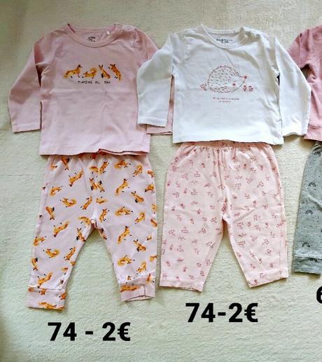 2x jesenné dvojdielne pyžamko 74, sinsay,74