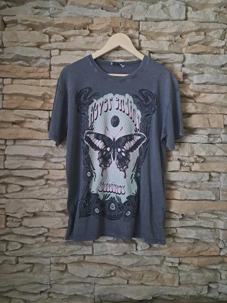 Oversize šedé tričko, house,xs