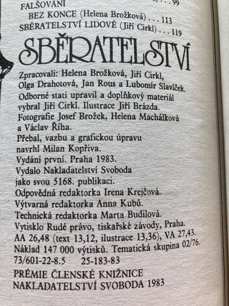 Sberatelství-prvé vyd.1983, 