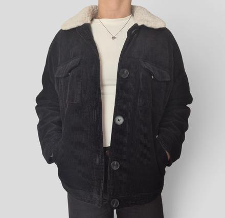 Čierna menčestrová bunda, denim co,xs