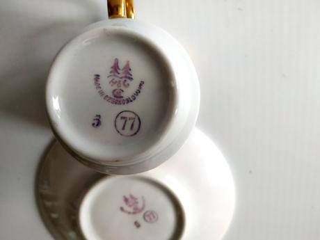 Porcelán mokka kávový servis - 6+6 šálky + podšálk, 