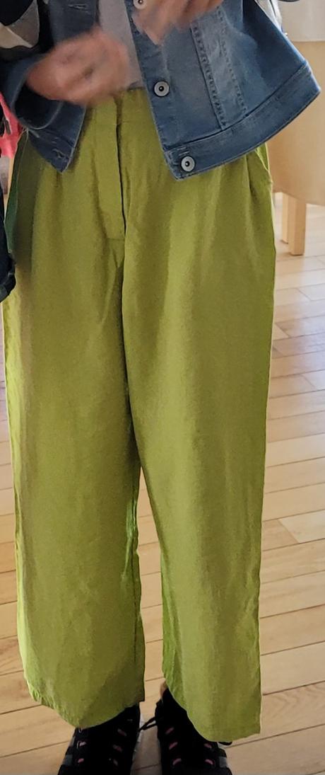 Zelene volne siroke nohavice, zara,158