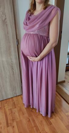 Nove tehotenske spoločenske šaty fialové, m