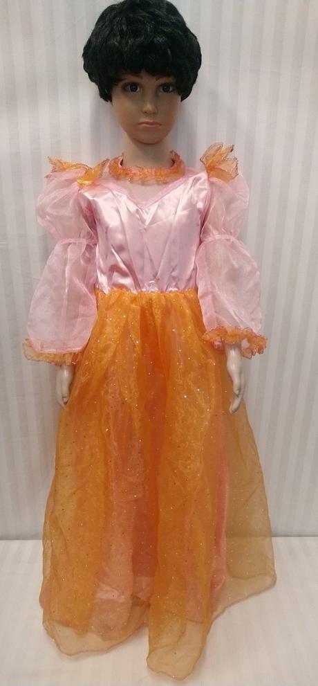 Kostým princezná ružovo oranžová, fiori, 98-110,