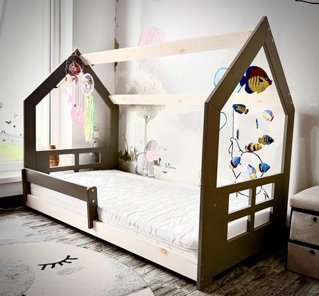 Postel domček, šírka (cm): 90,dĺžka (cm): 160