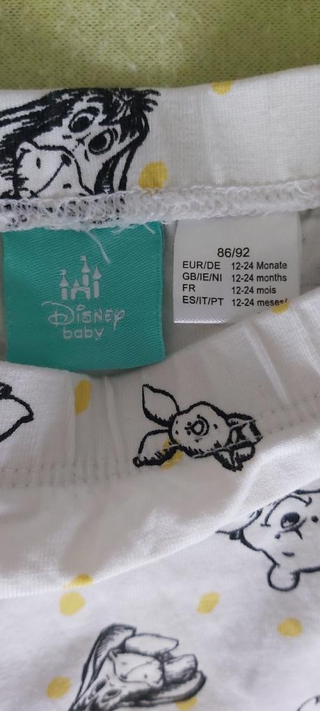 Legíny biele macko pu 86/92, disney,86