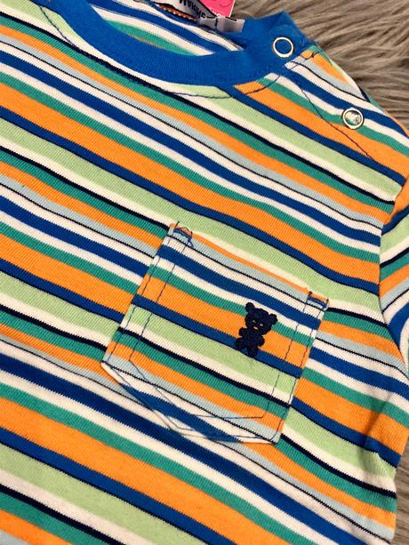 Chlapčenské pásikavé tričko s vreckom (6-9 mes.), original marines,68 / 74