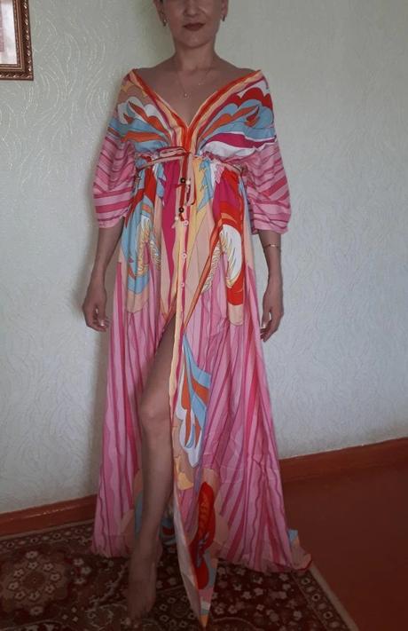 Letne maxi saty beach s vadou,