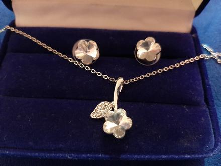 Set-náušnice+retiatka s príveskom austrian crystal, 