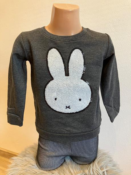 Dievčenská mikina s flitrami zajačik h&m (2-4 r.), h&m,98