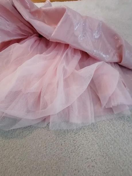 Metalická sukňa s tylovou spodničkou, h&m,134