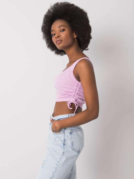 Fialový crop top s sťahovaním od značky loretta, l / m / s