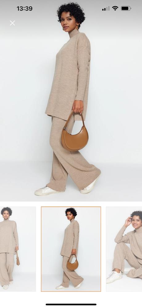 Pletený nohavicový komplet set, s