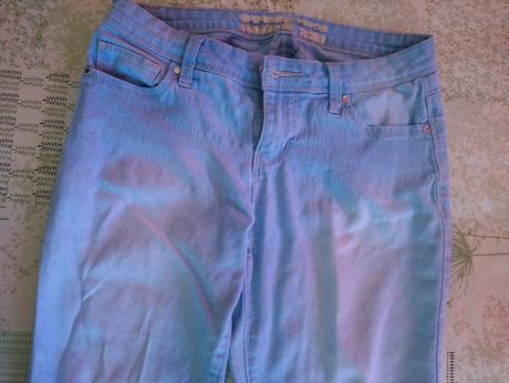 Dámske tenké sv. modré elastické rifle, denim co, denim co,xs