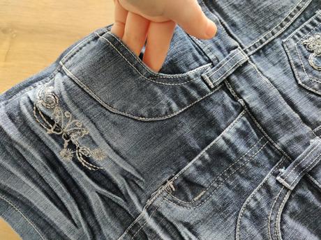 Riflová suknička na traky, 116