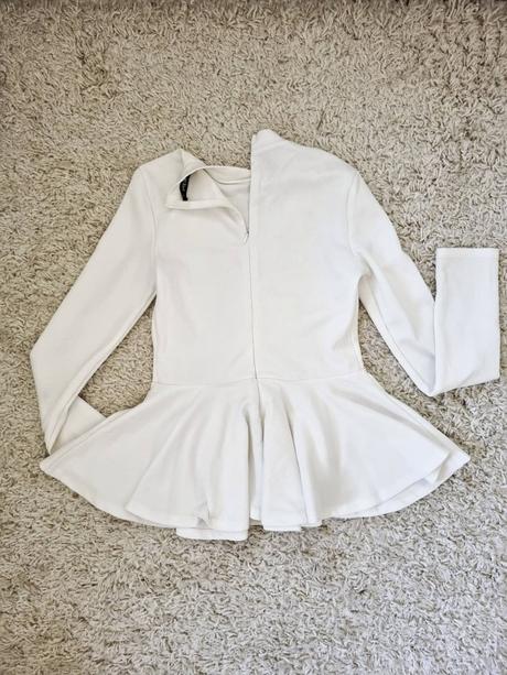 Nový biely peplum top, xs