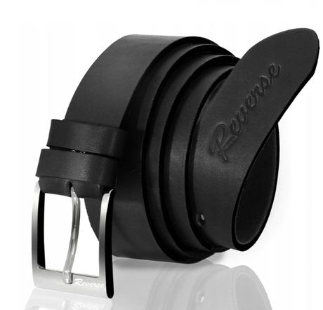 Pánsky kožený opasok reverse čierna,