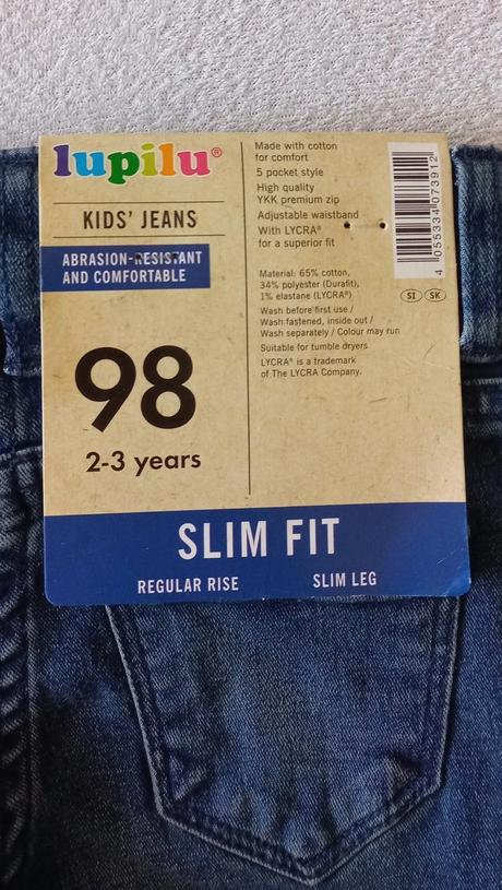 Rifle slim fit, lupilu,98