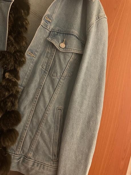 Asos riflova bunda zo svetlo modrej rifloviny, s