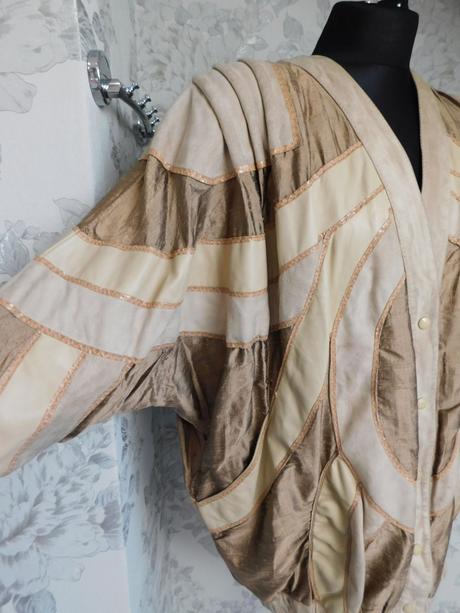 Luxusna vintage kožena/hodvabna bunda, 38