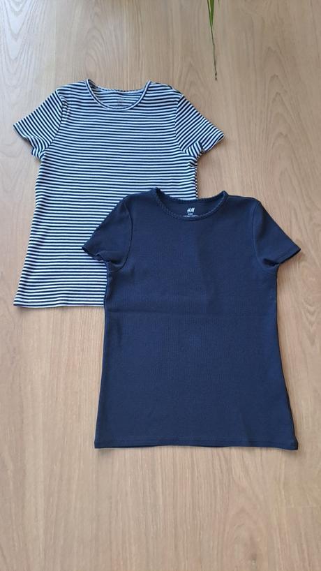 Rebrované džersejové tričká z bio bavlny h&m, h&m,140