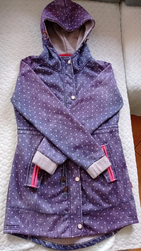 Mikina bunda prechodná dlhšia gulicky, l