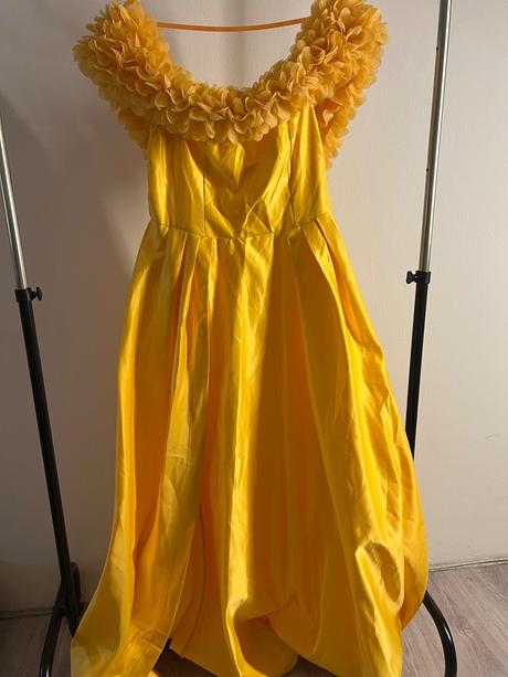 Elegantne šaty žlté, xl