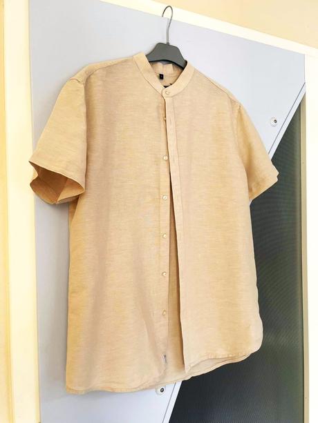 Ľanová košeľa so stojačikom, xl