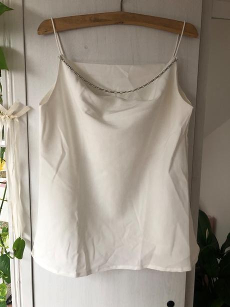 Biele saténové tielko/ letné tričko na ramienka, zara,xs