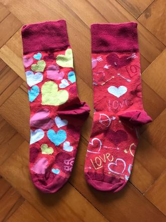 Farebné ponožky - srdiečka, 35