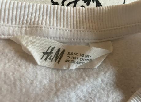 Teplá bavlnená mikina h&m s aplikáciou v. 170, h&m,170