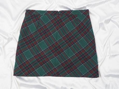 Kvalitná káro zelená sukňa marc o polo, marc o´polo,42