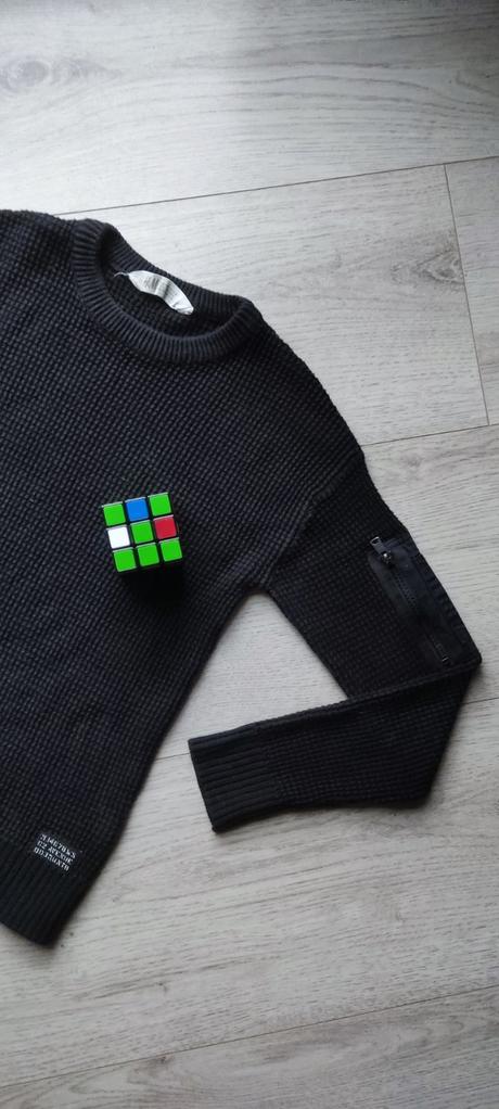 Čierny sveter, pulóver pre chlapca, h&m,146