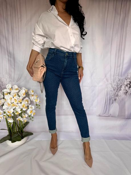 Pull&bear - bodkované džínsy, pull&bear,l