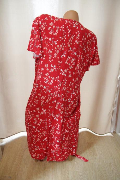 Červené kvetované šaty xl, xl