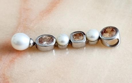 Stieborný prívesok zirkóny perly, 