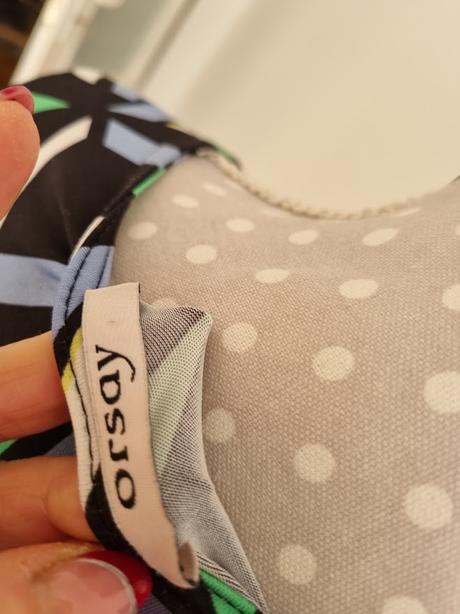 Čierno-zeleno-modro biele elast.šaty orsay 38, orsay,38