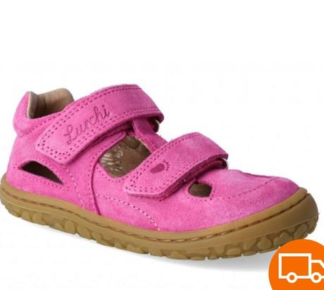 Sandále lurchi barefoot nando suede fuxia 25, lurchi,25