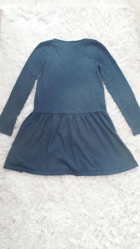 Tmavomodré šaty s nápisom, h&m,122