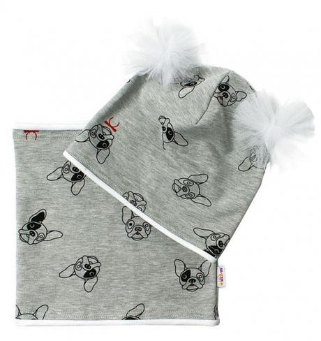 Súprava čiapka s nákrčníkom psíci, 98 - 134