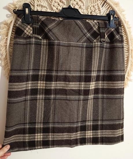 Karovaná hnedá sukňa, gerry weber,xl