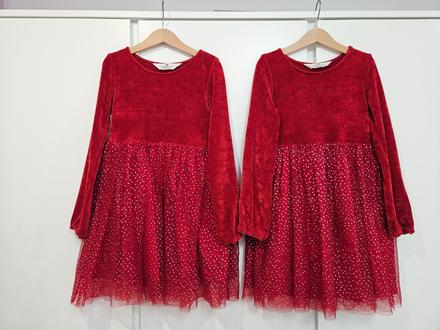 Šaty pre dvojičky, h&m, 122/128, 128