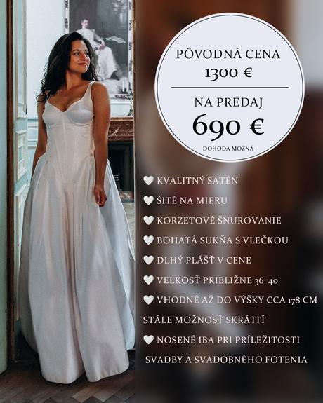 Svadobné šaty plus dlhý plášť, satén, <50