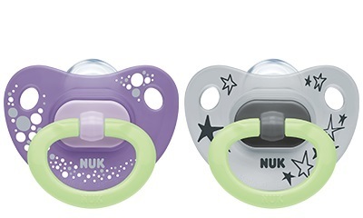 Nuk silikónový cumlík happy nights 6-18m, 2ks, nuk